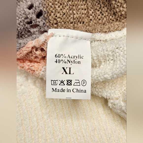 NWOT Women's Color Block Knit Hoodie Size XL - Picture 7 of 7